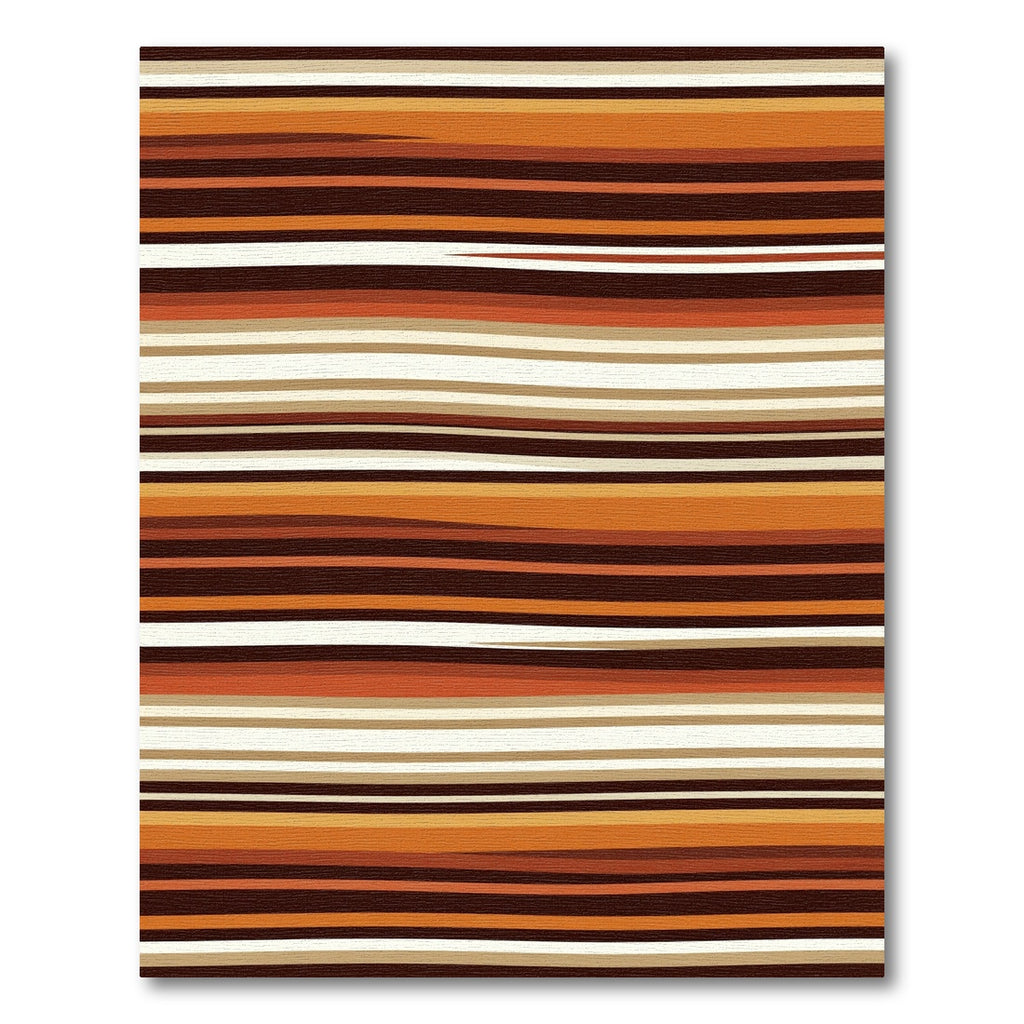 Warm Earthy Tone Abstract Horizontal Stripes Rug