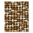 Woven Earth Tone Abstract Basketweave Rug