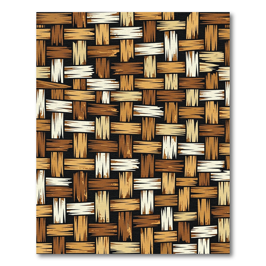 Woven Earth Tone Abstract Basketweave Rug