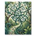 Enchanted Emerald Swirling Vine Forest Rug