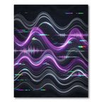 Neon Glitch Wave Abstract Radiant Rug