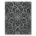 Intricate Silver Floral Arabesque Rug