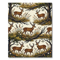 Rustic Woodland Deer Forest Meadow Rug