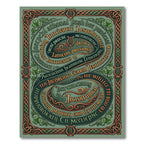 Celtic Shamrock Green Calligraphy Harp Rug