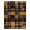 Modern Earthy Brown Checked Tartan Rug