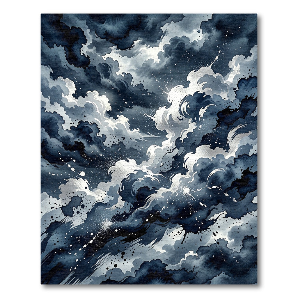 Dramatic Dark Blue Stormy Sky Rug