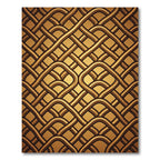 Golden Woven Interlocking Wave Rug