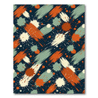 Abstract Burnt Orange Sage Splatter Rug