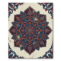Ornate Red Blue Floral Mandala Rug