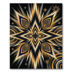 Golden Black Peacock Feather Burst Rug