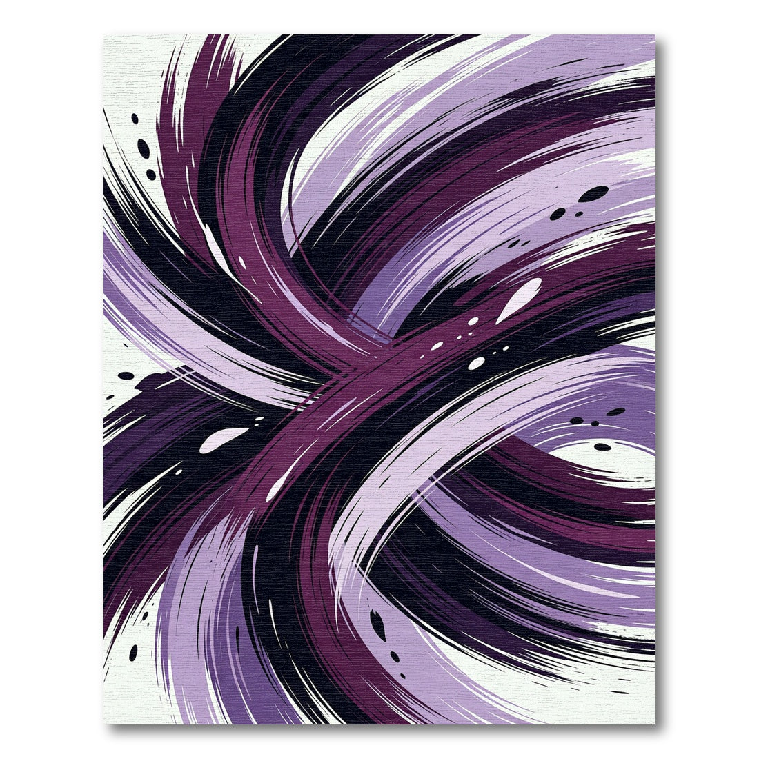 Abstract Plum and Violet Swirling Curves Rug