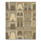 Brown And Gold Geometric Arch Arrangement Rug
