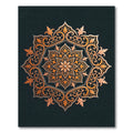 Golden Orange Intricate Floral Mandala Rug