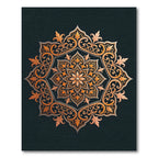 Golden Orange Intricate Floral Mandala Rug