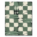 Distressed Sage Green Checkered Gingham Rug