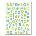 Alphabet Scattered Green Teal Typography Rug