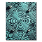 Aqua Ripples Concentric Circles Rug