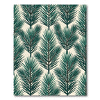 Deep Forest Green Palm Frond Rug