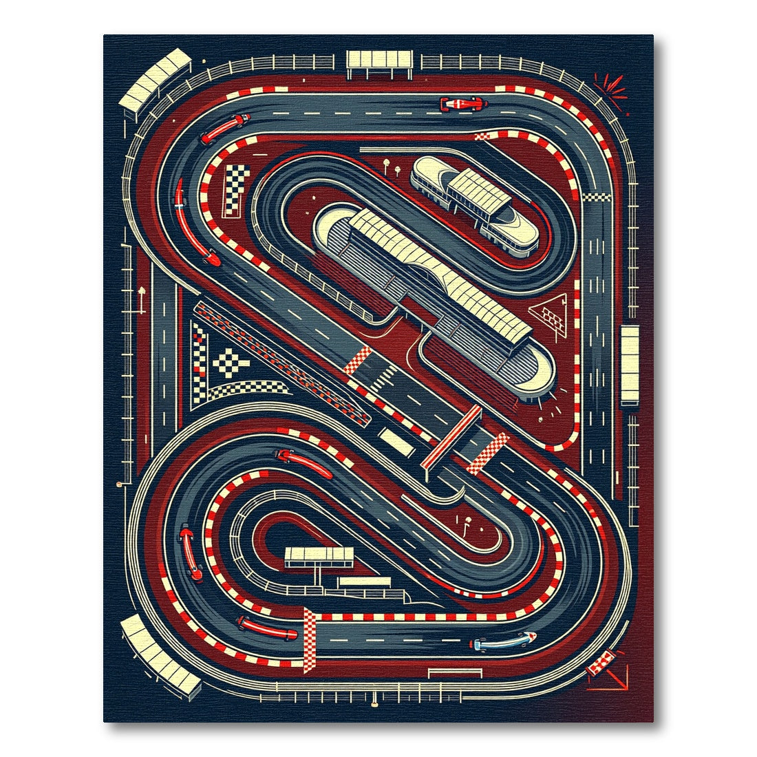 Dynamic Vintage Grand Prix Track Rug
