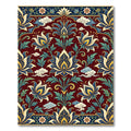 Crimson Blue Golden Floral Canopy Rug