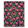 Deep Pink Tulip Garden Bouquet Rug