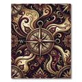 Intricate Marigold Compass Floral Swirls Rug
