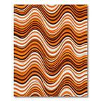 Warm Retro Wavy Terracotta Striped Rug