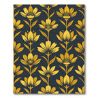Golden Botanical Floral Midnight Navy Rug