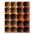 Warm Earthy Tones Geometric Hexagon Grid Rug