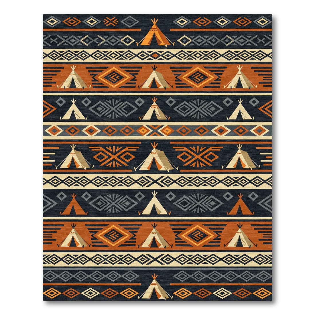 Geometric Teepee Earthy Tone Rug