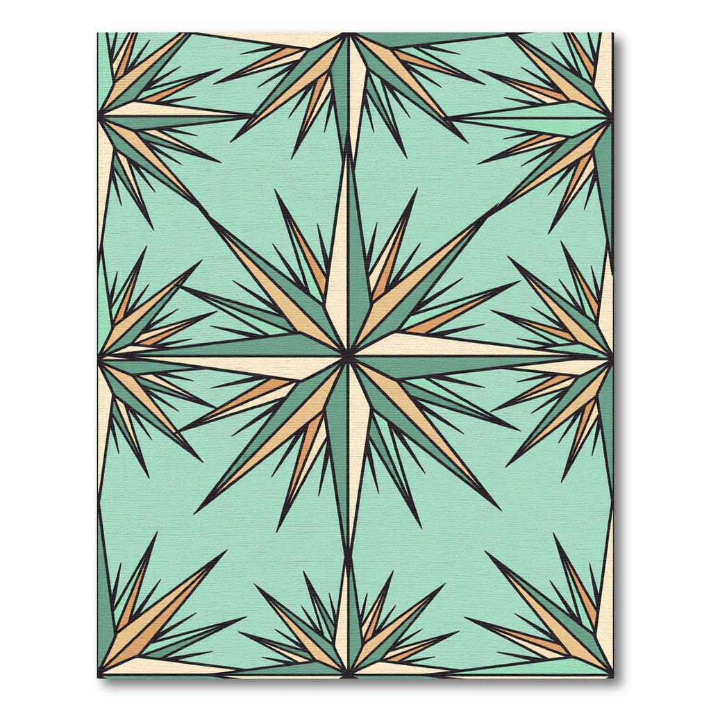 Geo Starburst Mint Sage Geometric Rug