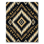 Black Gold Tribal Diamond Medallion Rug