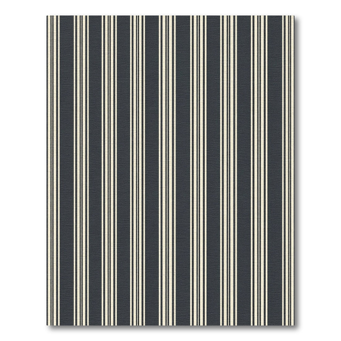 Modern Charcoal and Cream Vertical Striped Rug
