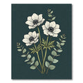 Elegant White Anemone Floral Bouquet Rug