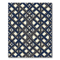 Art Deco Navy Gold Geometric Lattice Rug