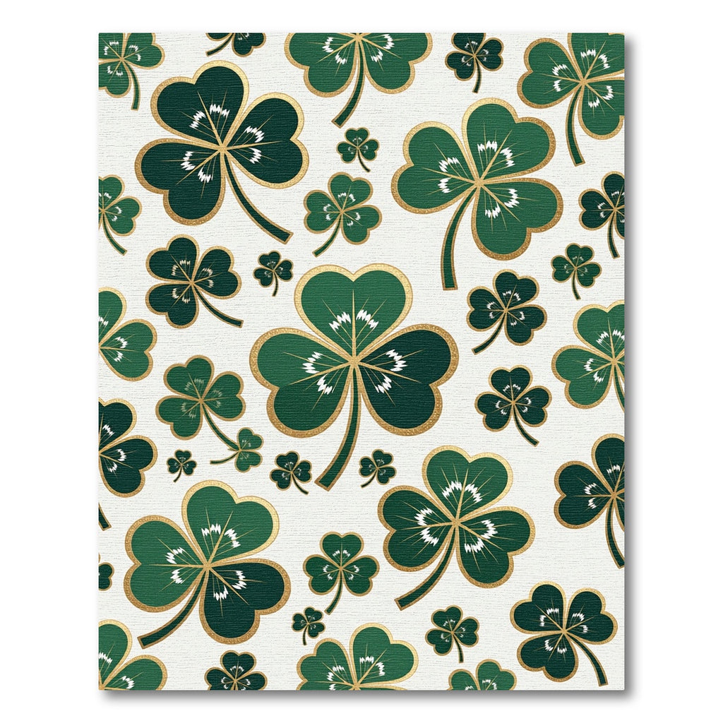 Elegant Emerald Shamrock Botanical Clover Rug