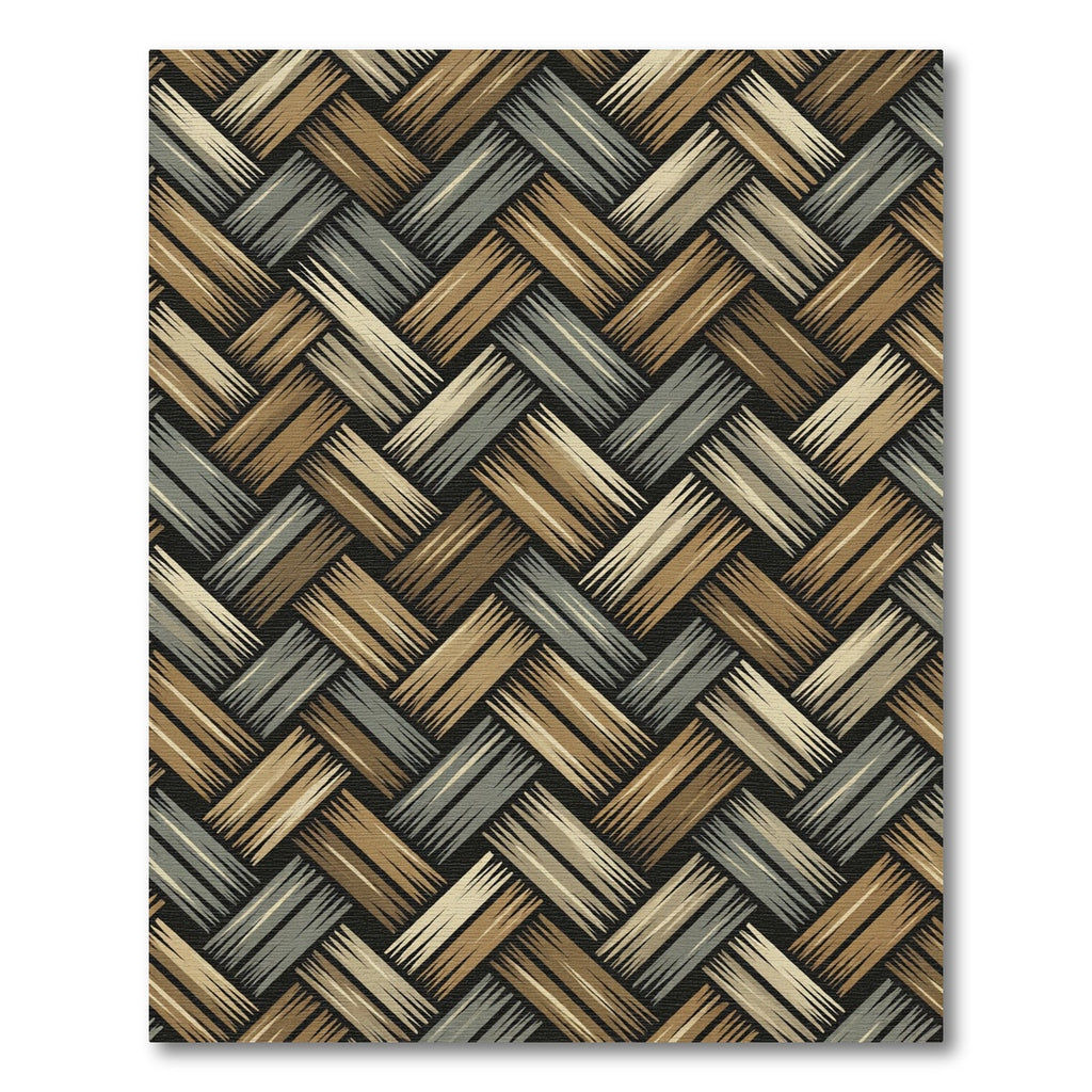 Neutral Tonal Woven Basket Weave Rug