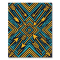 Bold Teal Yellow Arrow Geometric Rug