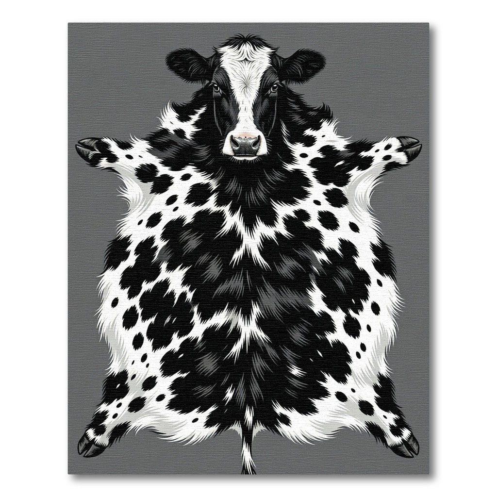 Black and White Spotted Bovine Hide Rug
