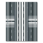 Modern Linear Monochrome Geometric Plaid Rug