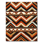 Terracotta Earthy Geometric Zigzag Aztec Rug