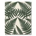 Lush Green Botanical Fern Leaf Rug