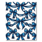 Elegant Deep Blue Bow Swag Repeat Rug