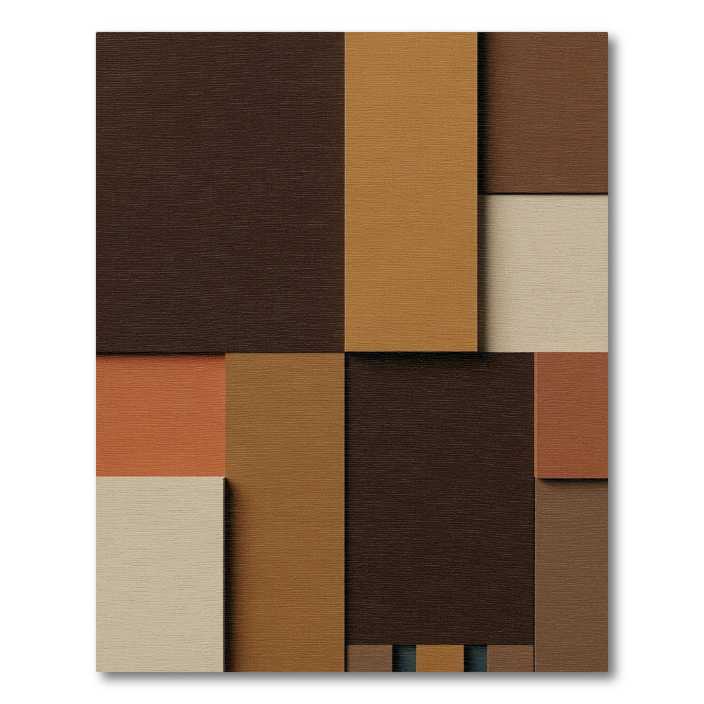 Earthy Tones Abstract Geometric Blocks Rug
