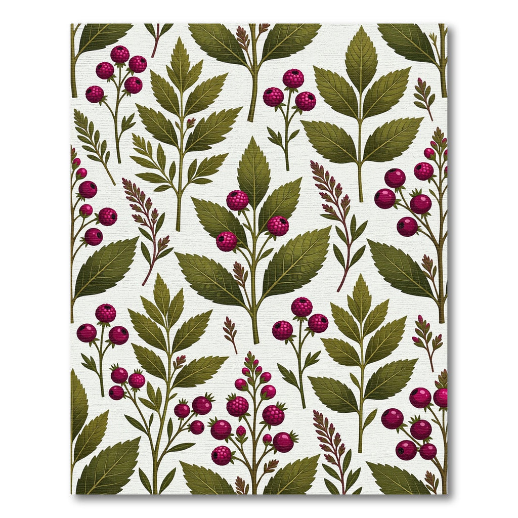 Botanical Berry Branch Forest Green Rug