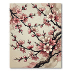 Elegant Pink Cherry Blossom Branch Rug
