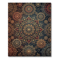 Ornate Navy and Gold Mandala Medallion Rug