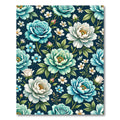 Teal White Ocean Bloom Garden Rug