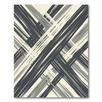 Dark Gray Abstract Brushstroke Stripe Rug