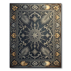 Ornate Floral Medallion Dark Rug